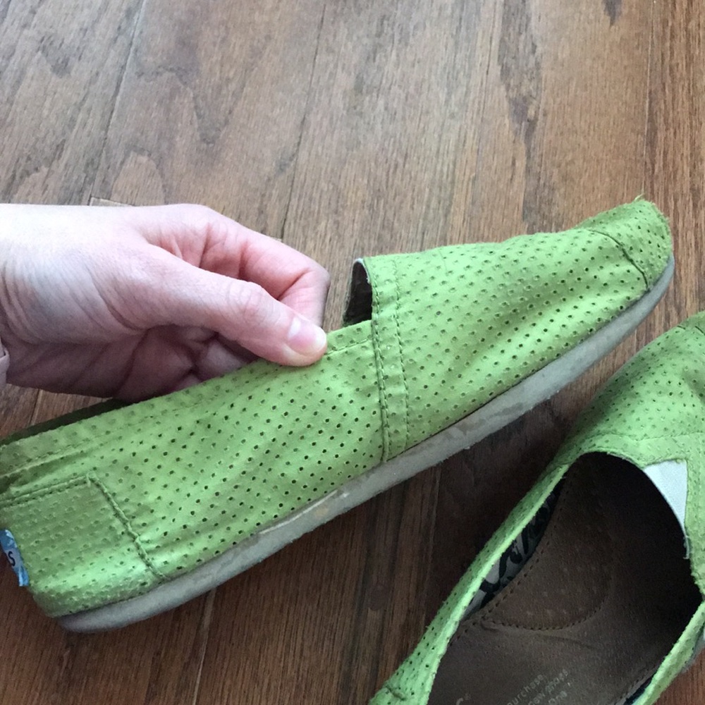 Lime Green Jersey Toms - Picture 10 of 13